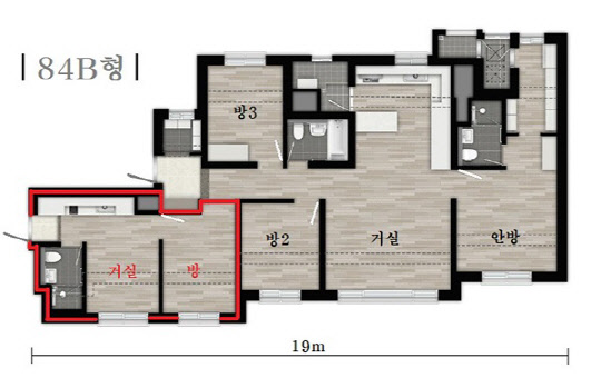 사진= 천안 한양수자인 에코시티, 84B형 평면도 이미지